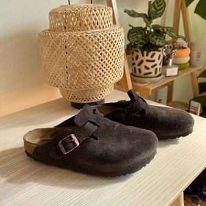 Brown Suede Birkenstock Clog Size 36